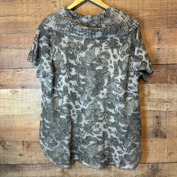 🌻 Jones New York Women's sz 3X Cowl Neck Mohair Wool Blend Top Damask - Picture 2 of 6